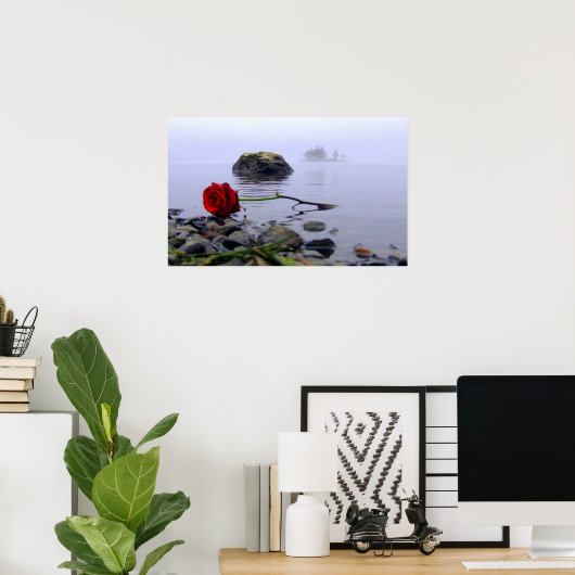 Washed Ashore Red Rose Poster (Heimbüro)