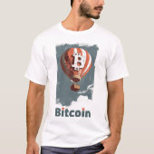 Washed Bitcoin logo and hot air Balloon design T-Shirt (Vorderseite)