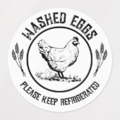 Washed Eggs Keep Refrigerated Etiketten (Design 2)