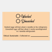 Washed Unwashed Chicken Egg Carton Packaging Rechteckiger Aufkleber (Vorderseite)