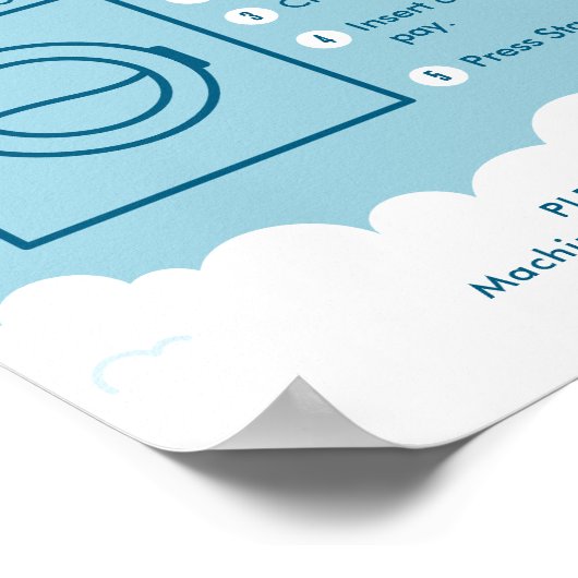 Washer Instructions Modern Laundromat Sign Poster (Ecke)