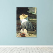 Washerwoman am Fluss, 1860 Leinwanddruck (Insitu (Holzboden))