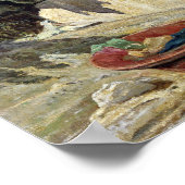Washerwoman am Fluss, 1860 Poster (Ecke)