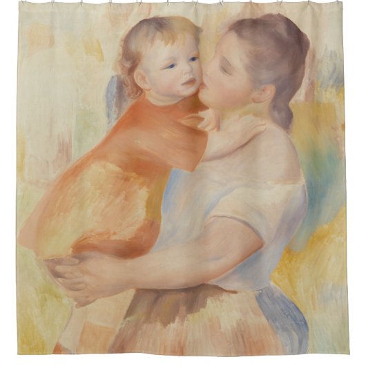 Washerwoman and Child (1886) Pierre-Auguste Renoir Duschvorhang (Vorderseite)