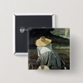 Washerwoman durch den Fluss, 1860 Button (Vorne & Hinten)