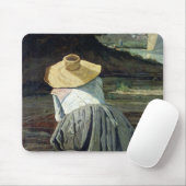 Washerwoman durch den Fluss, 1860 Mousepad (Mit Mouse)