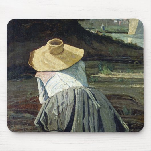 Washerwoman durch den Fluss, 1860 Mousepad (Vorne)