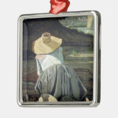 Washerwoman durch den Fluss, 1860 Silbernes Ornament (Links)