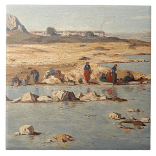 Washerwomen auf den Banken des Durance, 1866 Fliese