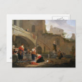 Washerwomen durch einen römischen Brunnen Postkarte (Vorne/Hinten)
