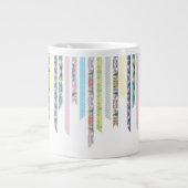 Washi Band-Pastelle | DIY u. Band-Streifen des Jumbo-Tasse (Vorderseite)