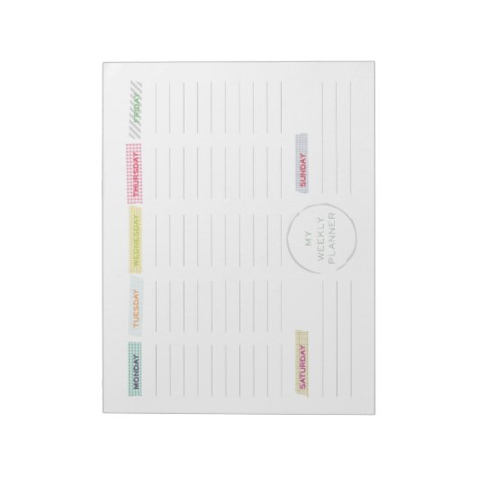 Washi Tape Weekly Planner Notizblock (Rotiert)