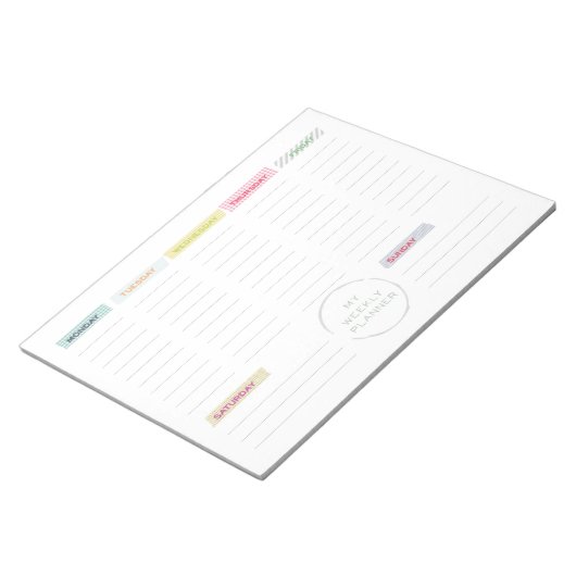 Washi Tape Weekly Planner Notizblock (angewinkelt)