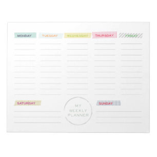 Washi Tape Weekly Planner Notizblock