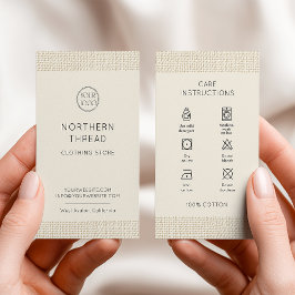 Washing Care Instructions Logo Clothing Visitenkarte
