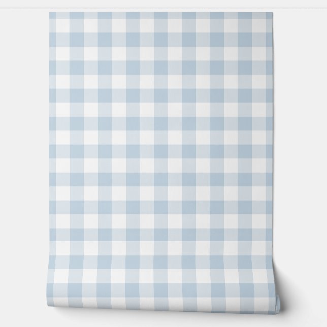 Washing Powder Soft Blue Gingham Check Tapete (Abrollen)