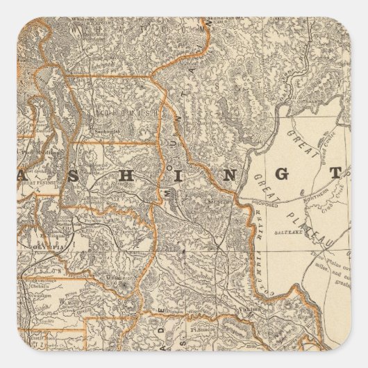 Washington 2 quadratischer aufkleber (Vorderseite)