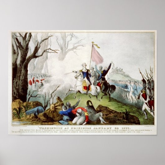 Washington am 3. Januar 1777 in Princeton Poster (Vorne)