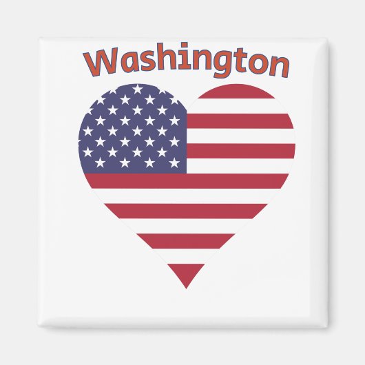 Washington American Flag Heart Magnet (Vorne)