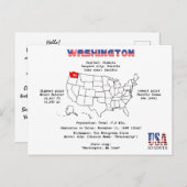 Washington American Staat auf der Karte und nützli (Vorne/Hinten)