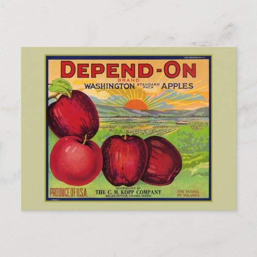 Washington Äpfel Postkarte (Vorderseite)