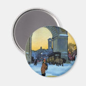 Washington Arch im Winter Twilight Magnet (Vorderseite/Rückseite)