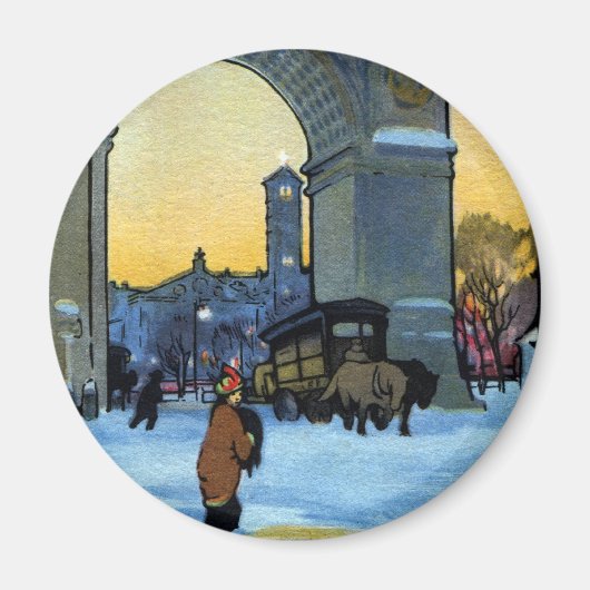 Washington Arch im Winter Twilight Magnet (Vorne)