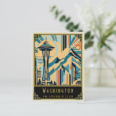 Washington | Art Deco Postkarte (Stehend Vorderseite)
