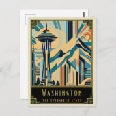 Washington | Art Deco Postkarte (Vorne/Hinten)
