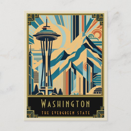 Washington | Art Deco Postkarte (Vorderseite)