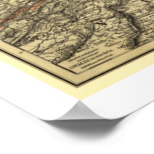 Washington & Atlantic Railroad Map 1883 Poster (Ecke)