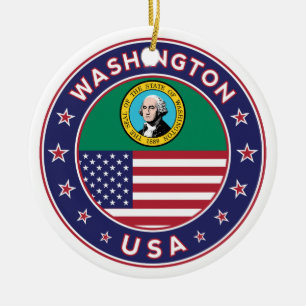 Washington Aufkleber, Handy-Gehäuse, Totbeutel Keramik Ornament