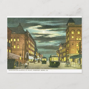 Washington Ave, Newport News VA Vintage Postkarte