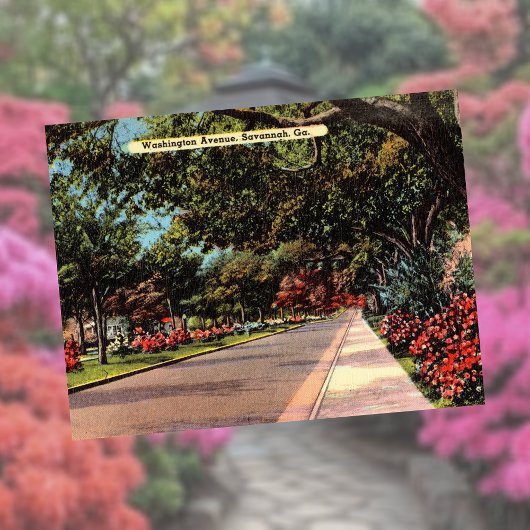 Washington Avenue Savannah GA historisch Postkarte