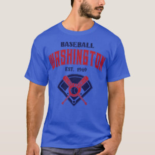 Washington Baseball Est 1969 Vintag Look Text T-Shirt
