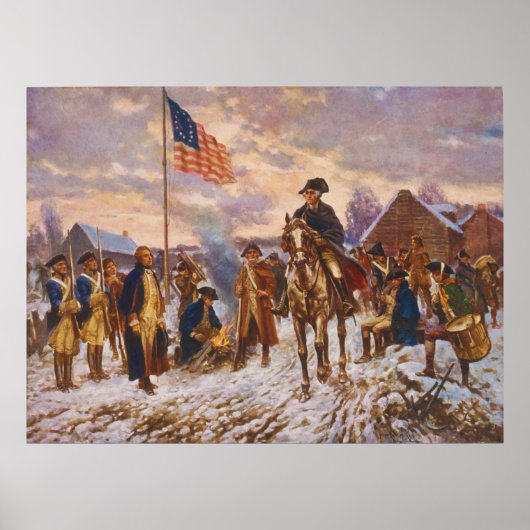 Washington bei Valley Forge von Edward P. Moran Poster (Vorne)