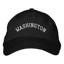 Washington bestickte anpassbare Cap Black Baseballkappe