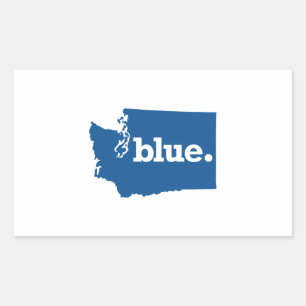 WASHINGTON BLauer Staat Rechteckiger Aufkleber