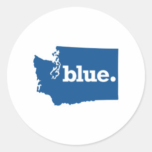 WASHINGTON BLauer Staat Runder Aufkleber