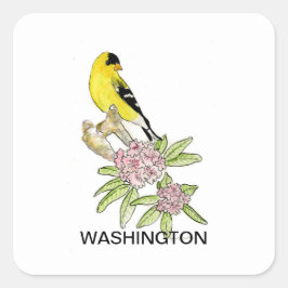 Washington-Blume Quadratischer Aufkleber