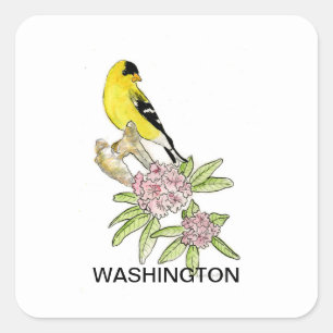 Washington-Blume Quadratischer Aufkleber