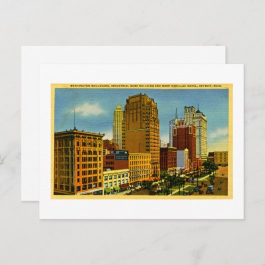 Washington Boulevard, Detroit, Michigan Postkarte (Vorne/Hinten)