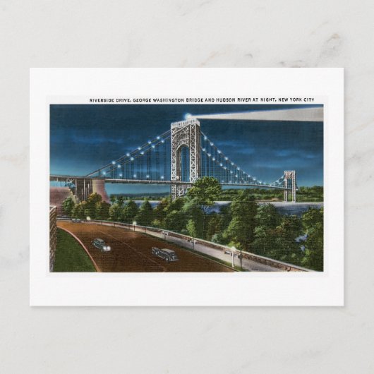 Washington Bridge Hudson River, New York City Postkarte (Vorderseite)