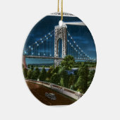 Washington Bridge und Hudson River Keramikornament (Rechts)