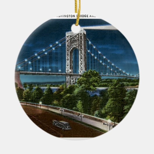 Washington Bridge und Hudson River Keramikornament (Vorne)