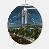 Washington Bridge und Hudson River Keramikornament (Links)