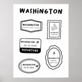Washington - Briefmarke Collection | Minimalistisc Poster (Vorne)