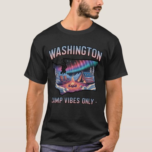 Washington Camping Design | Outdoor Lagerfeuer  T-Shirt (Vorderseite)