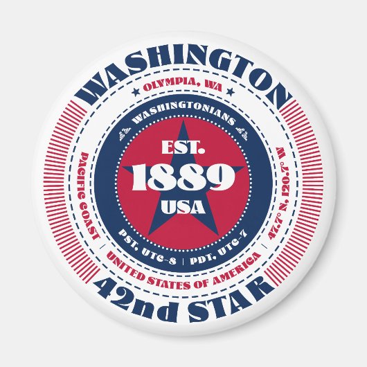 Washington Circle Typografy Souvenir Magnet (Vorne)
