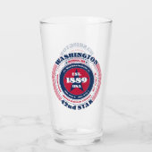 Washington Circular Typografy Design Glas (Rückseite)